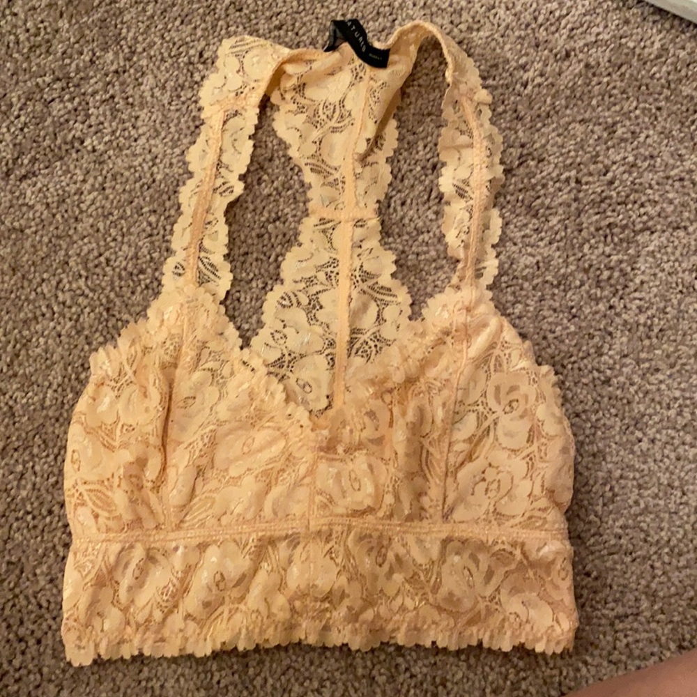 Orange/coral lace bralette